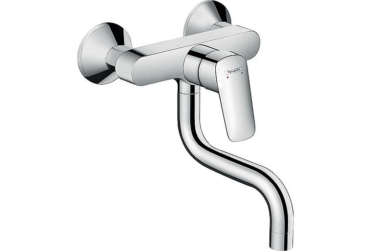 Wand-Spültischmischer Hansgrohe Logis M31 mit Schwenkauslauf Ausladung 209 mm chrom Wand-Spültischmischer Hansgrohe Logis M31 mit Schwenkauslauf Ausladung 209 mm chrom