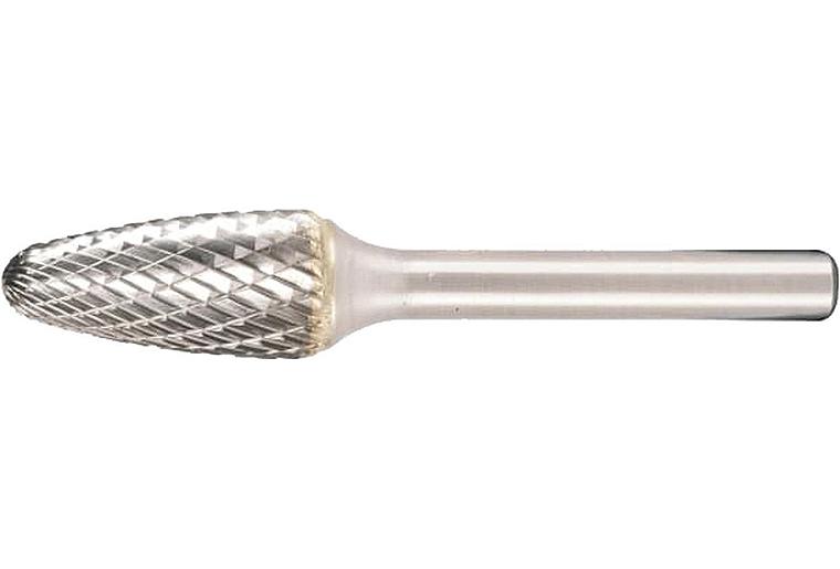 Hartmetall-Fräser KLINGSPOR tropfenförmig Kreuzverzahnung Ø 9,6mm, L: 64mm Hartmetall-Fräser KLINGSPOR tropfenförmig Kreuzverzahnung Ø 9,6mm, L: 64mm