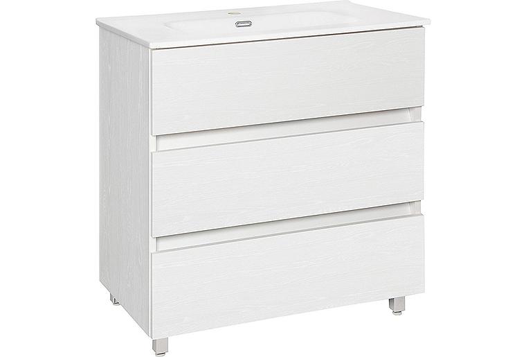 WTU+Keramik-WT KORA XL, Weiß Esche, 3 Auszüge,805x845x470mm