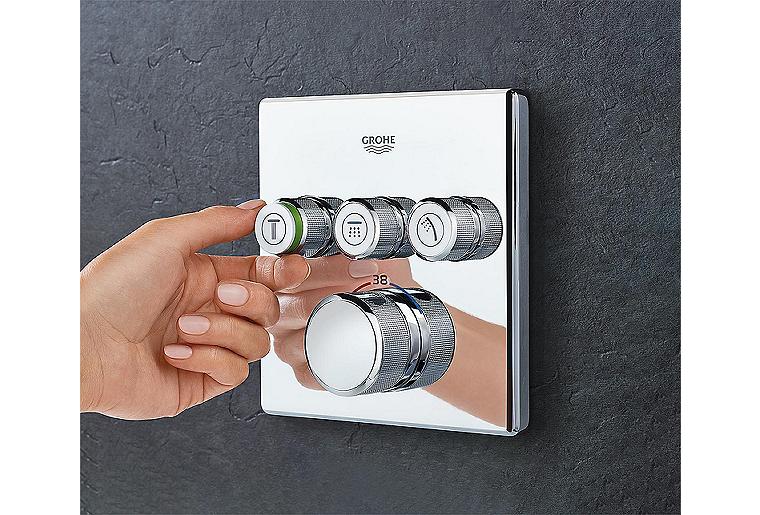 UP-Thermostat Grohe Grohtherm SmartControl chrom mit 3 Absperrventilen