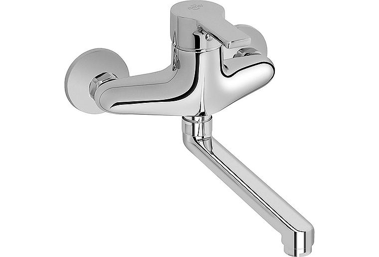 Wand-Spültischmischer Goodlife mit schwenkbarem Rohrauslauf Ausladung 257 mm verchromt
