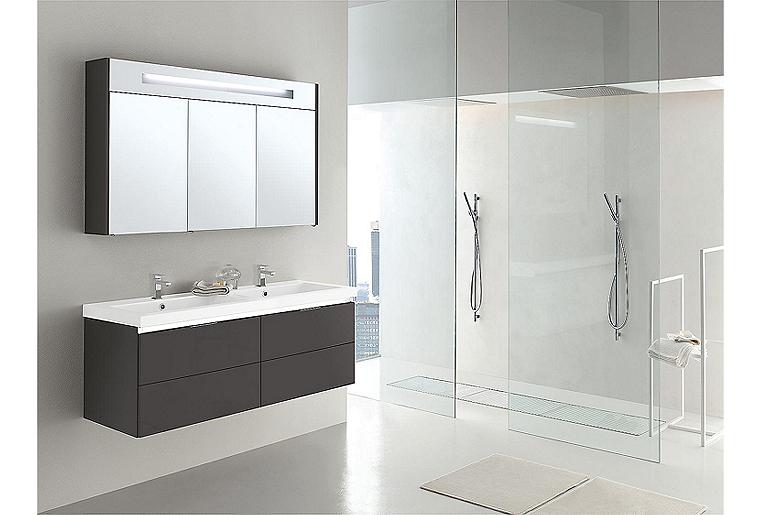 Badmöbel-Set EPIC Serie MBH anthrazit Hochglanz 4 Auszüge
