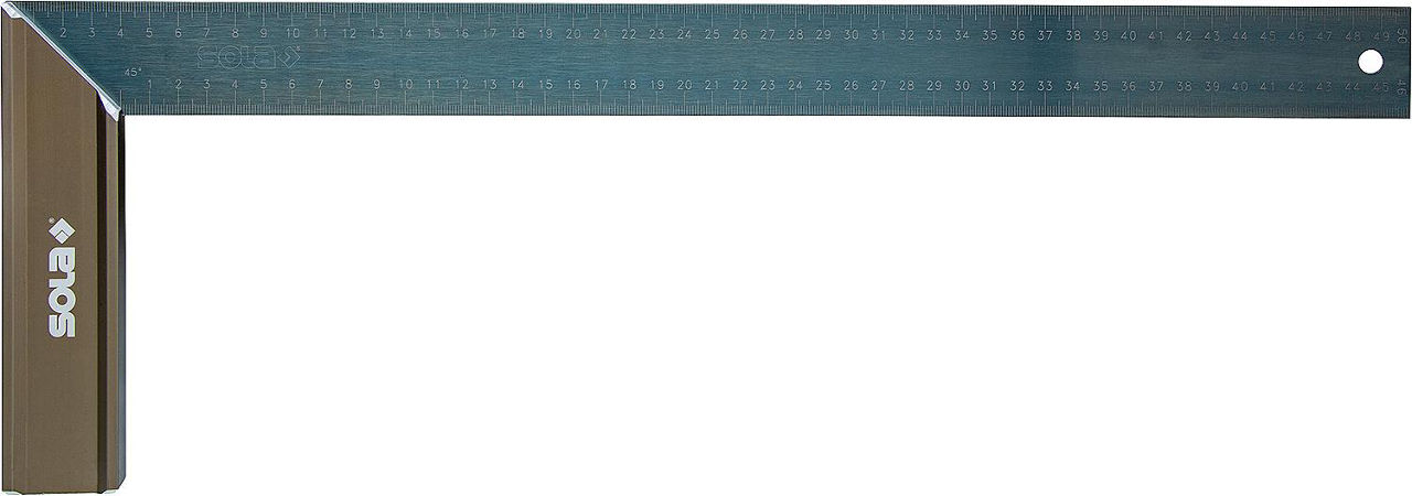 Winkel SRG500, Länge 50cm, beidseitige mm-Teilung 45 Grad Gehrungsanschlag