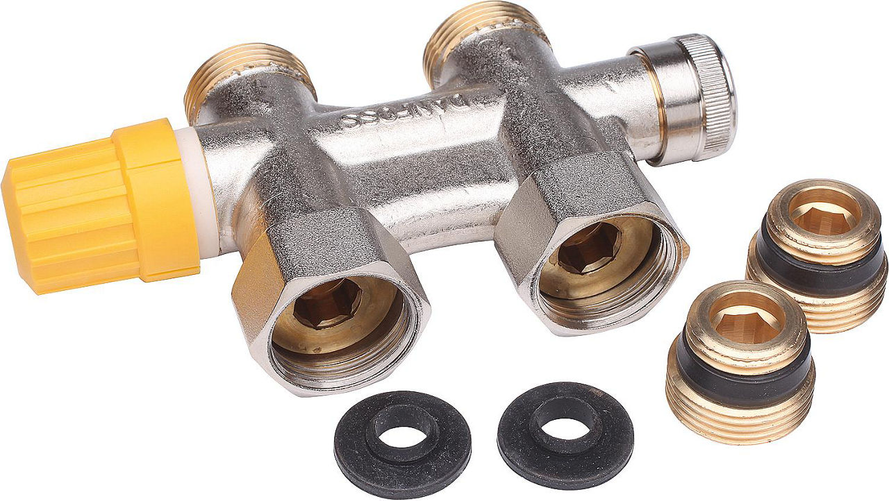 Ventil-Anschlussarmatur Danfoss VHS-UN, Durchgang DN15 (1/2")xDN20 (3/4") Eurokonus Ventil-Anschlussarmatur Danfoss VHS-UN, Durchgang DN15 (1/2")xDN20 (3/4") Eurokonus
