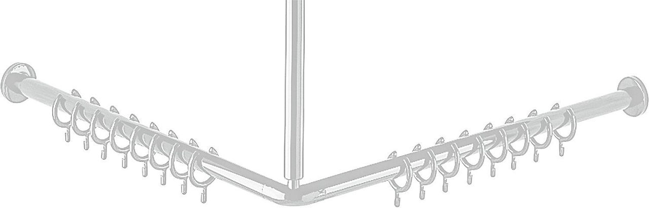 Duschvorhangstange aus Nylon Farbe: Weiß 19 Länge: 900mm inkl Befestigung + 18 Vorhangringe