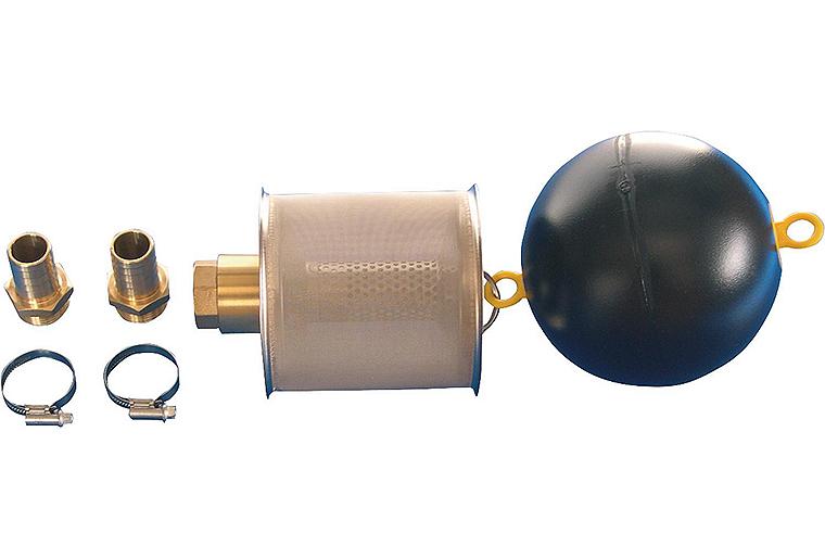 Schwimmfilter 1" mit Edelstahl- feinfilter 0,230mm mit RV