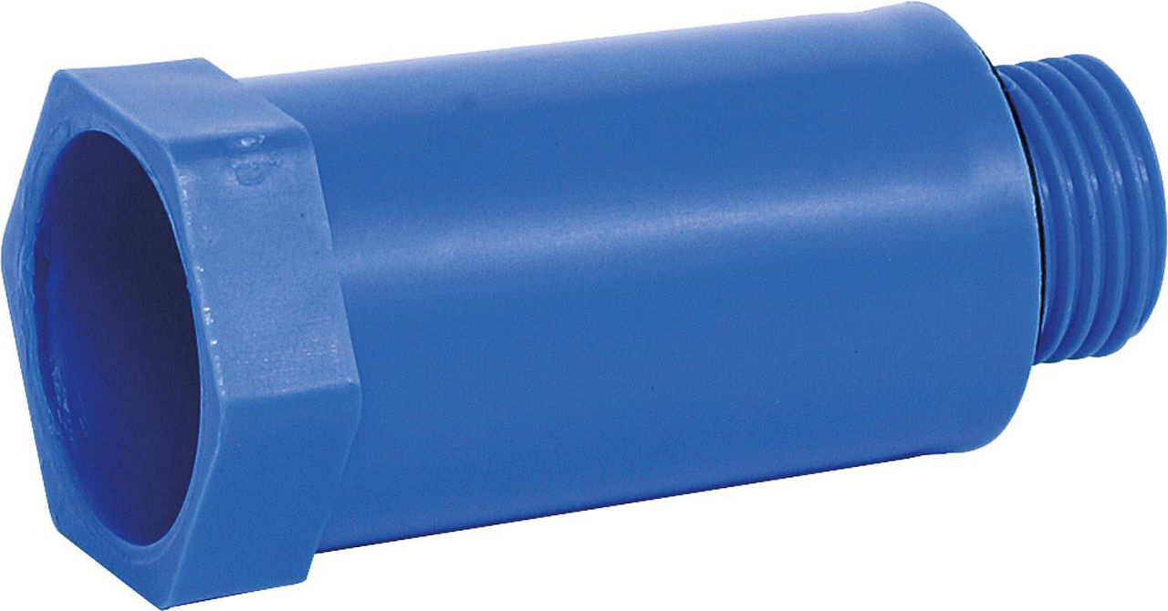 Baustopfen 1/2" mit Kunststoffgewinde blau Baustopfen 1/2" mit Kunststoffgewinde blau