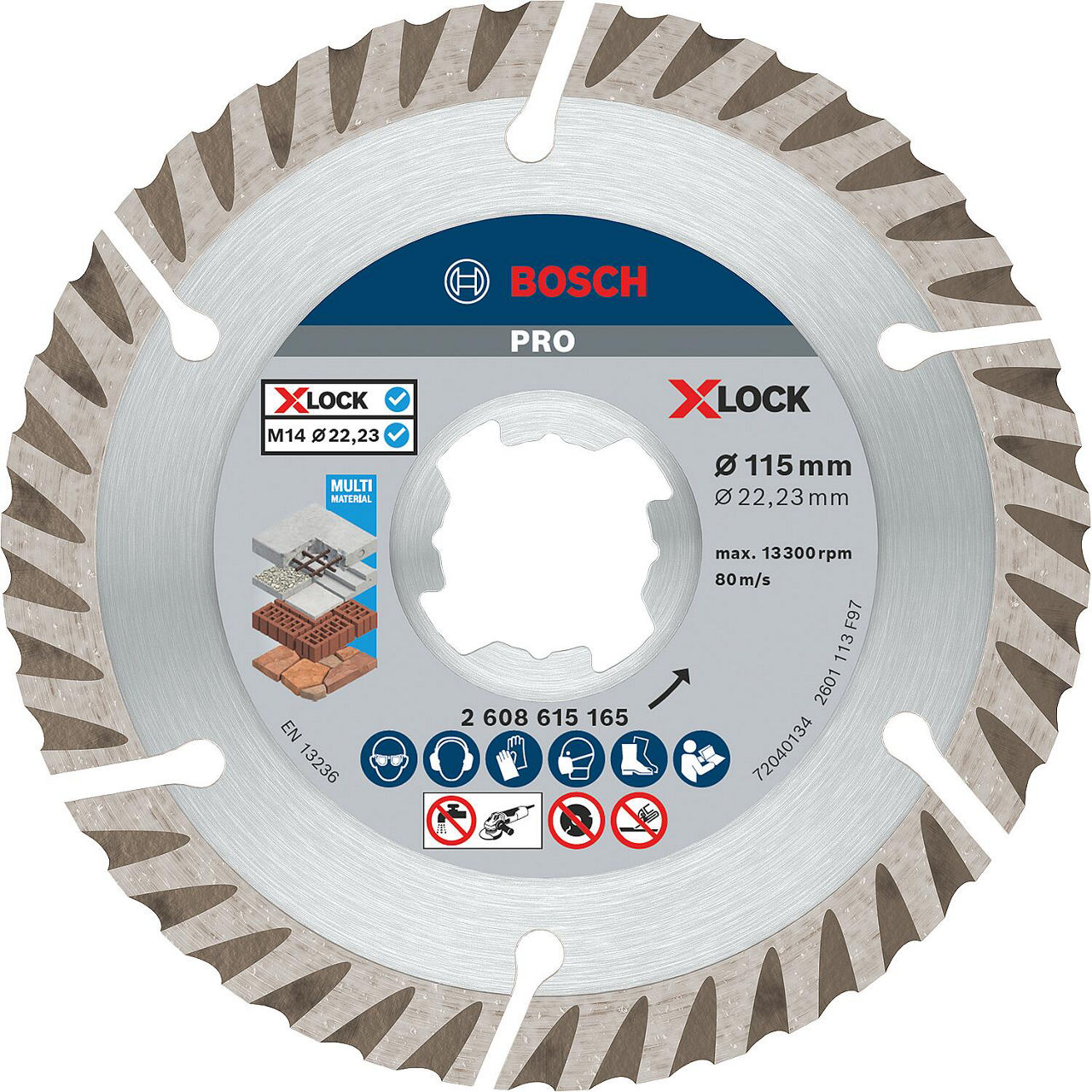Trennscheibe BOSCH® Diamant Standard for Universal mit X - Lock Aufnahme Ø 115 mm