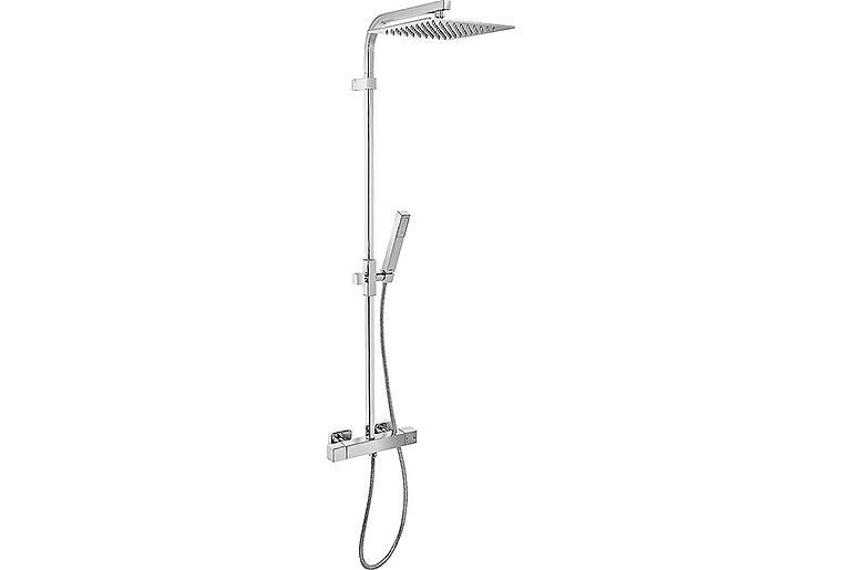 Brause-System Karasu Handbrause, Kopfbrause 250x250 mm und Thermostat chrom