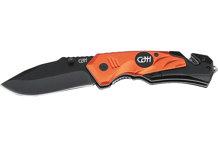 Rettungsmesser CJH 10000879 Edelstahl 420, mit Clip, orange