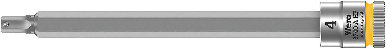 Innensechskant-Steckschlüsseleinsatz Wera 8740 A HF Bitnuss mit 1/4"-Antrieb, metrisch, lang, mit Haltefunktion, SW 4,0 x 100 mm