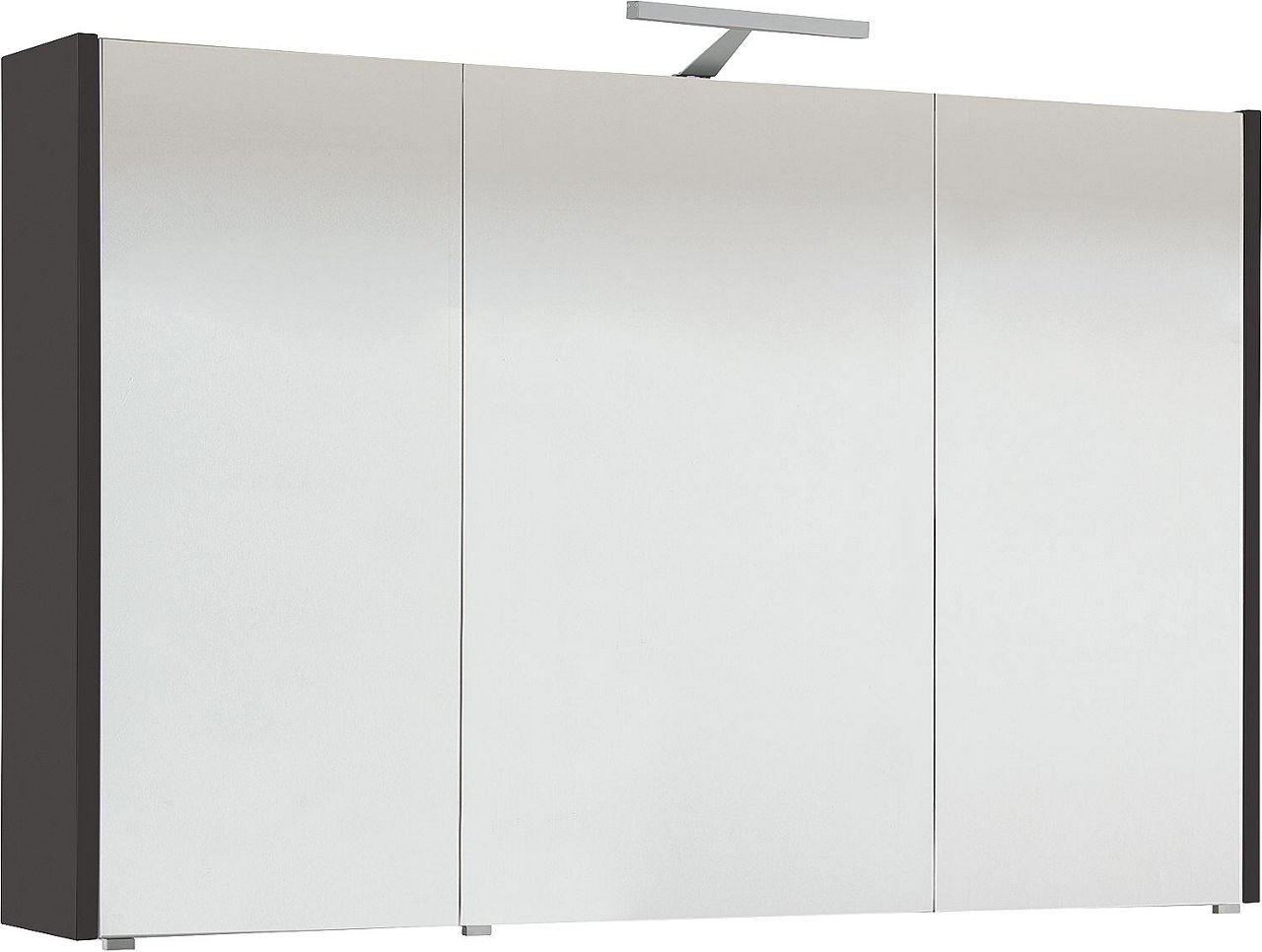 Spiegelschrank mit Beleuchtung anthrazit Hochglanz 3 Türen 1050x750x188mm Spiegelschrank mit Beleuchtung anthrazit Hochglanz 3 Türen 1050x750x188mm