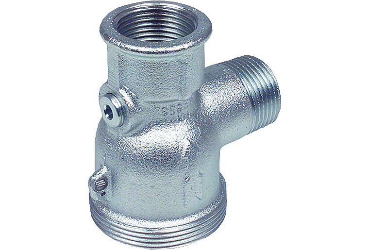 Anschlussstück, Eckform passend für BK 4,BK6 verzinkt m.Prüf- stopfen 1/8'', Durchlass 1 mm Anschlussstück, Eckform passend für BK 4,BK6 verzinkt m.Prüf- stopfen 1/8'', Durchlass 1 mm
