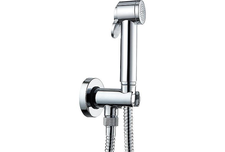 Intim Hygienedusch-Set Evanna mit Handbrause, Brauseschlauch und Brausehalter chrom