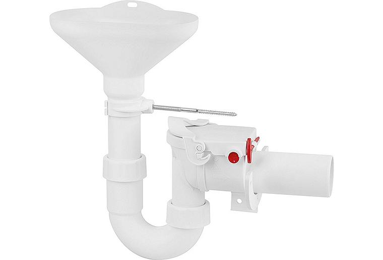 Rückstaudoppelverschluss DN50 mit PP-Trichtersiphon und Notverschluss