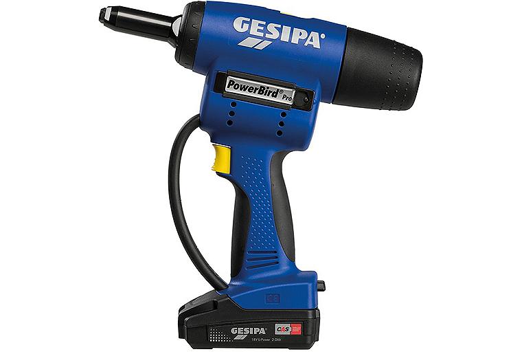Akku-Blindnietzange GESIPA 18 V POWERBIRD PRO GoldEdition mit 1x 2,0 Ah Akku und Ladegerät