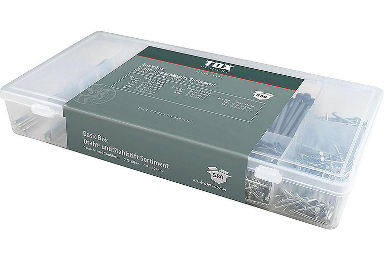 TOX Basic Box Draht- und Stahlstift-Sortiment 580-teilig