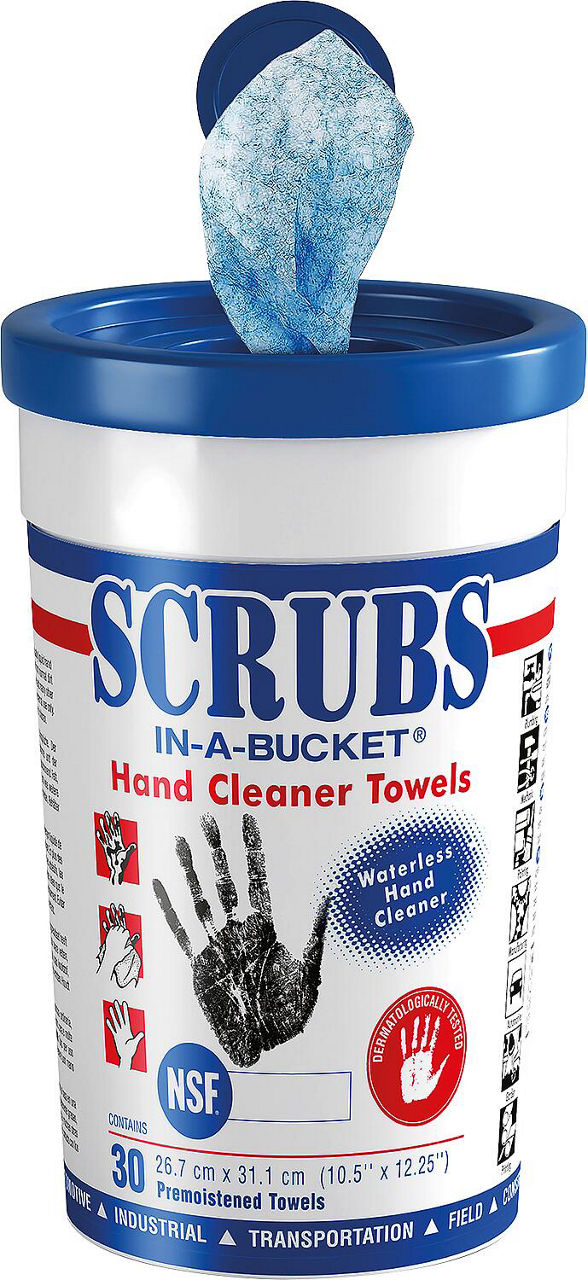 Handreinigungstücher SCRUBS, Behälter mit 30 Tüchern Handreinigungstücher SCRUBS, Behälter mit 30 Tüchern