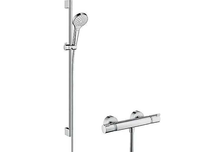 Brausethermostat-Set Hansgrohe Croma Select S Vario Brausestange 900 mm, Handbrause Ø 110 mm und Brauseschlauch chrom