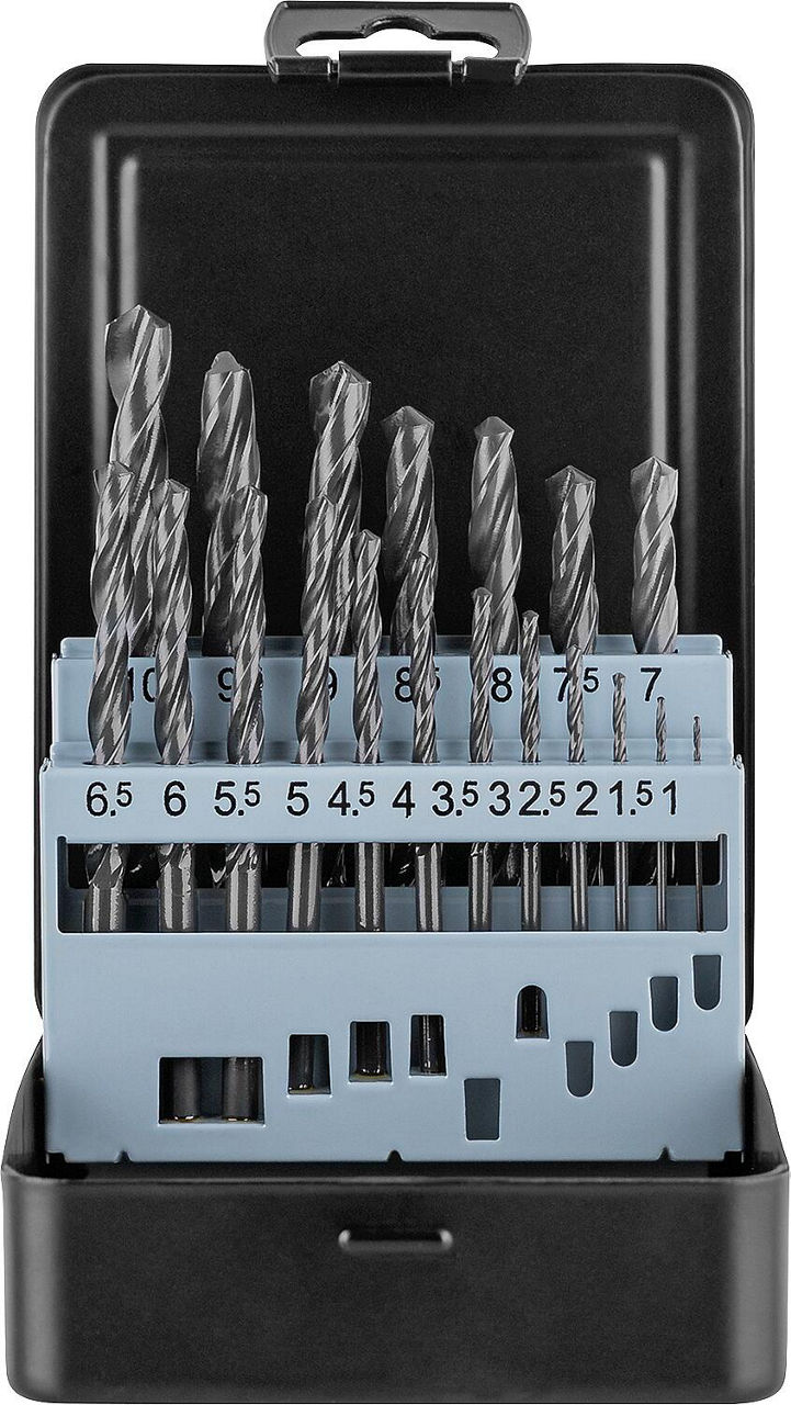 Metallbohrerset HELLER® 19-tlg HSS R DIN 338 Ø 1,0 - 10,0 in 0,5 mm Schritten Metallbohrerset HELLER® 19-tlg HSS R DIN 338 Ø 1,0 - 10,0 in 0,5 mm Schritten
