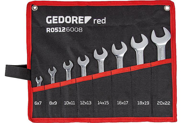 Doppelmaulschlüsselset GEDORE red 8-teilig, kurz SW 6-22mm
