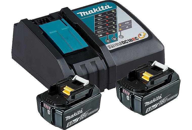 Akku-Set MAKITA 18V mit 2x 5,0 Ah Akkus und Schnellladegerät