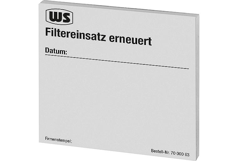 Wartungsaufkleber "Filtereinsatz erneuert" 1 Block mit 50 Stück Wartungsaufkleber "Filtereinsatz erneuert" 1 Block mit 50 Stück