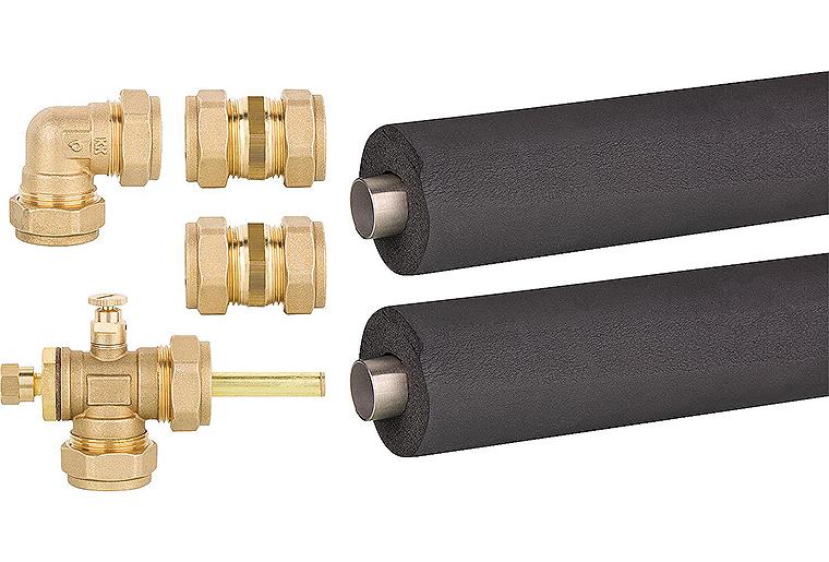 Kollektoren-Verbindungsset Grundset für 2 Kollektoren mit Dacheinführung isoliert 22mm Kollektoren-Verbindungsset Grundset für 2 Kollektoren mit Dacheinführung isoliert 22mm