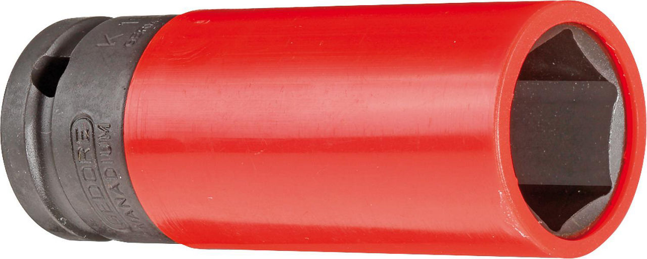Kraftschraubereinsatz GEDORE 1/2", 6-kant, lang, SW 21 mit Schutzhülse Kraftschraubereinsatz GEDORE 1/2", 6-kant, lang, SW 21 mit Schutzhülse