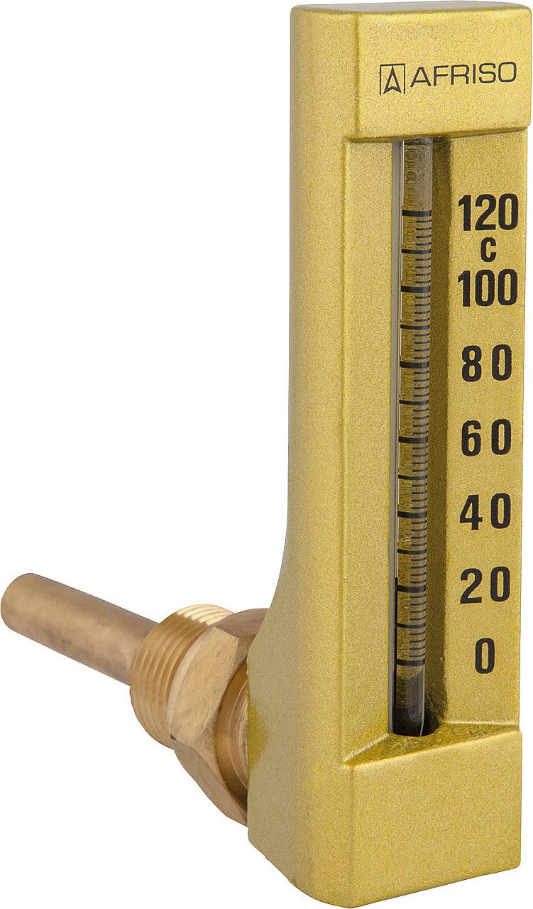 Maschinenthermometer VMTh 110 0/120°C 63mm, G1/2B MS, Winkel 90° Maschinenthermometer VMTh 110 0/120°C 63mm, G1/2B MS, Winkel 90°