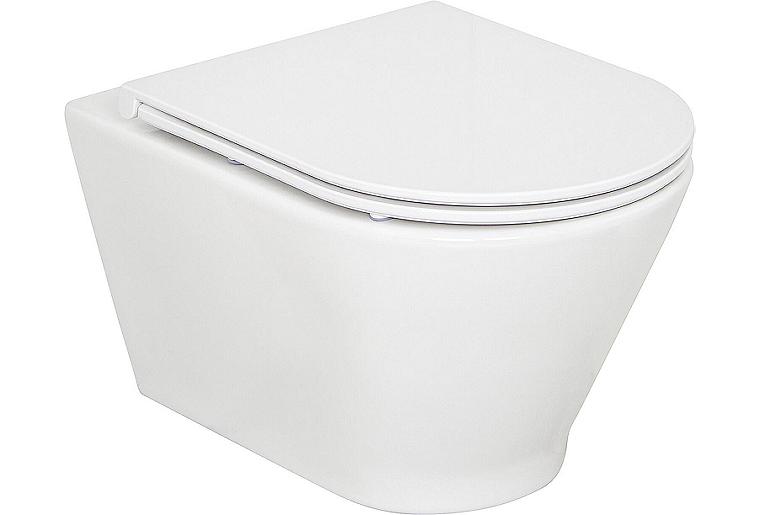 Combi-Pack Alaseja Wand-Tiefspül WC Spülrandlos und WC-Sitz Edoma Sandwich softclose