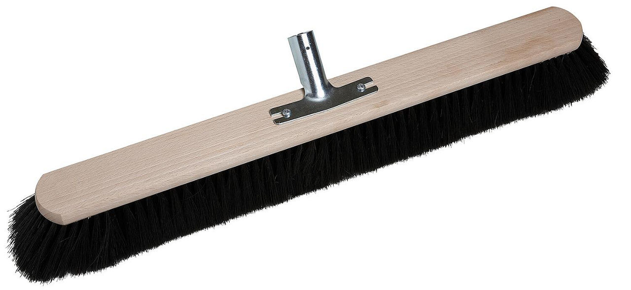Saalbesen 60 cm Holz 8-Reihig mit Metallhalter Haar-Mischung Saalbesen 60 cm Holz 8-Reihig mit Metallhalter Haar-Mischung