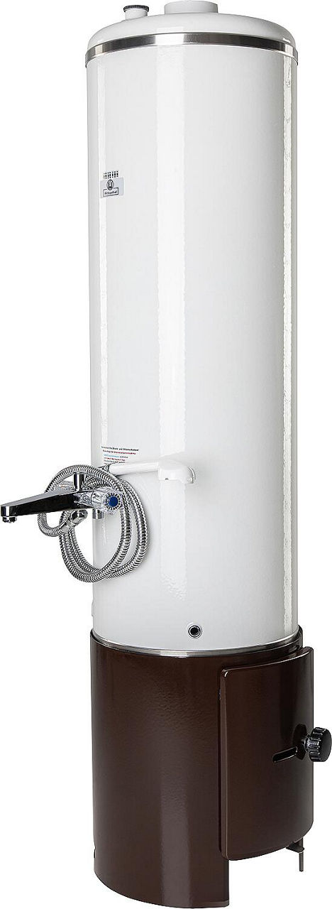 Badeofen drucklos 100L Oberofen weiß,Unterofen braun mit Mischbatterie Badeofen drucklos 100L Oberofen weiß,Unterofen braun mit Mischbatterie