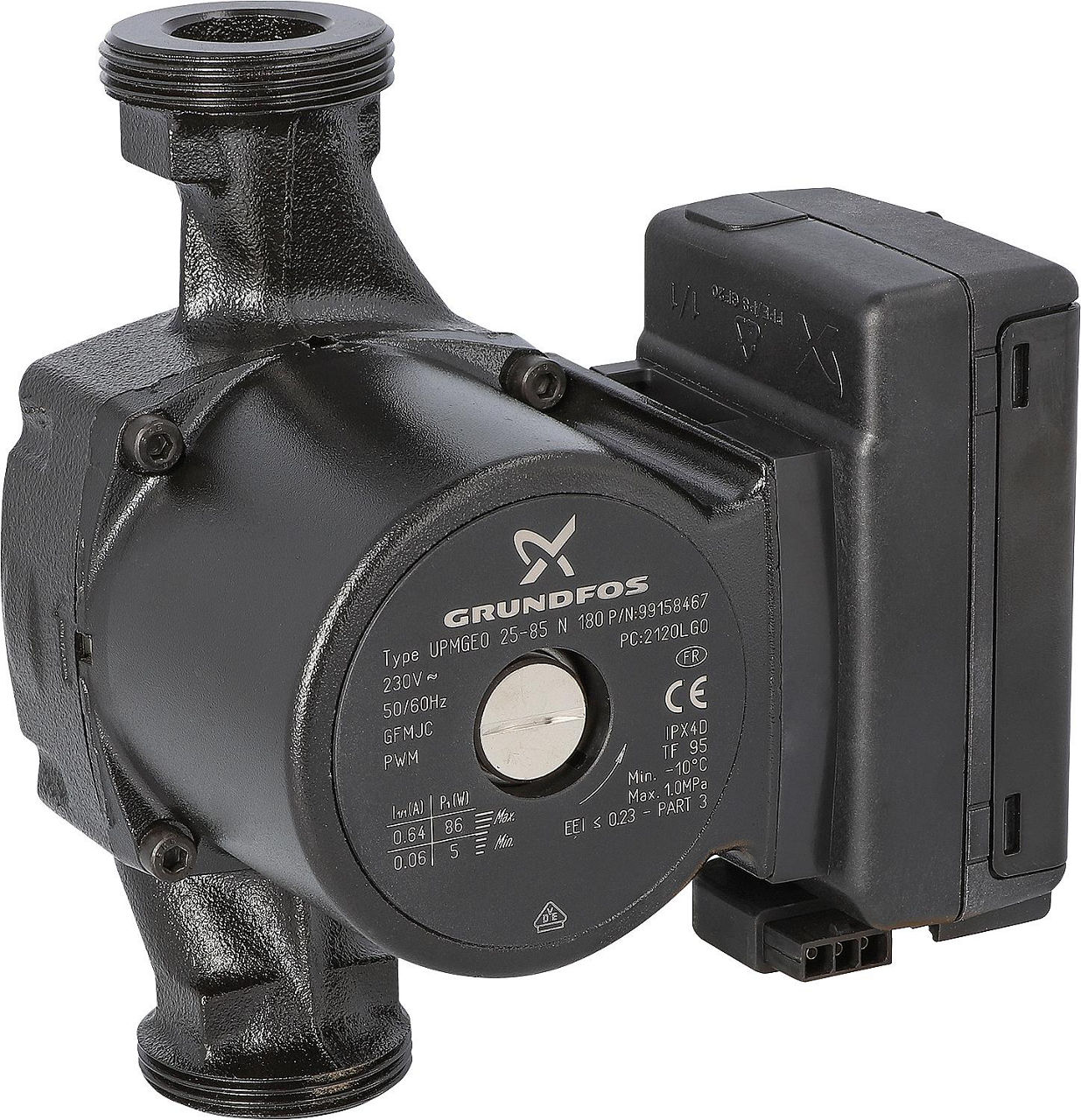 Ersatz-Umwälzpumpe UPM2 GEO 25-85, Elektronik rechts, für FriWa Gr 96 l/min. Ersatz-Umwälzpumpe UPM2 GEO 25-85, Elektronik rechts, für FriWa Gr 96 l/min.