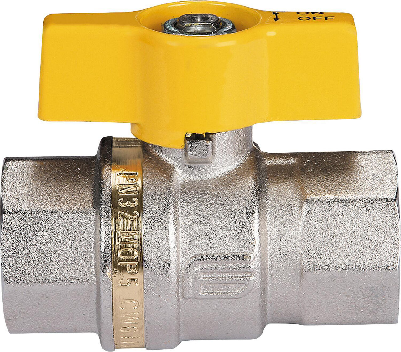 Gas-Kugelhahn ATHENA, Messing, IG/IG mit Alu-Flügelgriff DN15 (1/2")