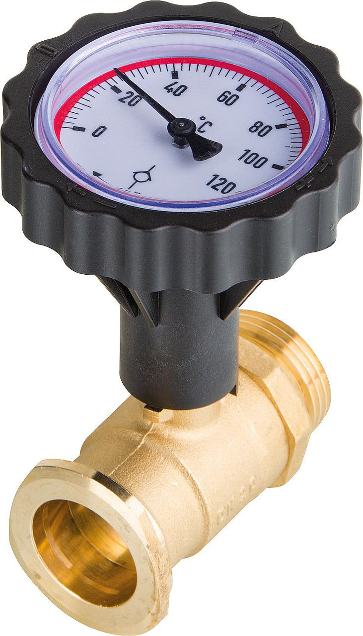 Solar-Kugelhahn Easyflow Vorlauf mit RSK 1"AG x Pumpenflansch