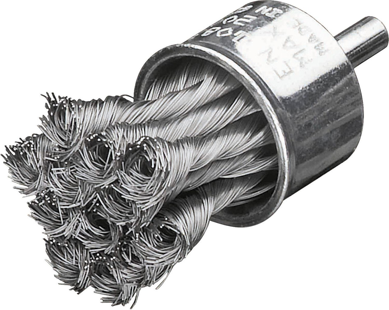 Zopf-Pinselbürsten Edelstahldraht 0,25mm Ø29mm mit 6mm Schaft Zopf-Pinselbürsten Edelstahldraht 0,25mm Ø29mm mit 6mm Schaft