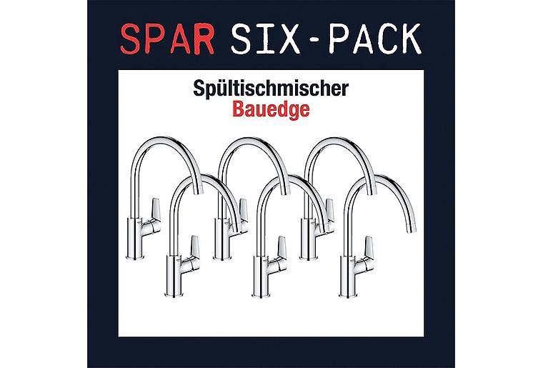 Six-Pack Sparpaket 6x Spültischmischer Grohe Bauedge