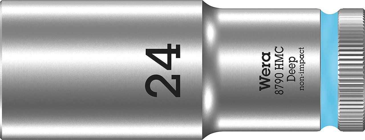 Außensechskant-Steckschlüsseleinsatz Wera 8790 HMC Deep mit 1/2"-Antrieb, metrisch, lang, SW 24,0 x 83 mm Außensechskant-Steckschlüsseleinsatz Wera 8790 HMC Deep mit 1/2"-Antrieb, metrisch, lang, SW 24,0 x 83 mm