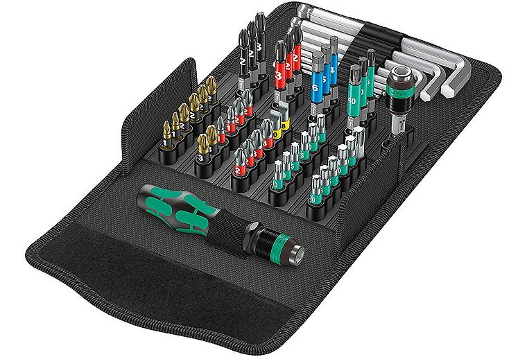 Bit-Set WERA 52-teilig mit Bithalter und Stiftschlüssel-Set in Textilbox