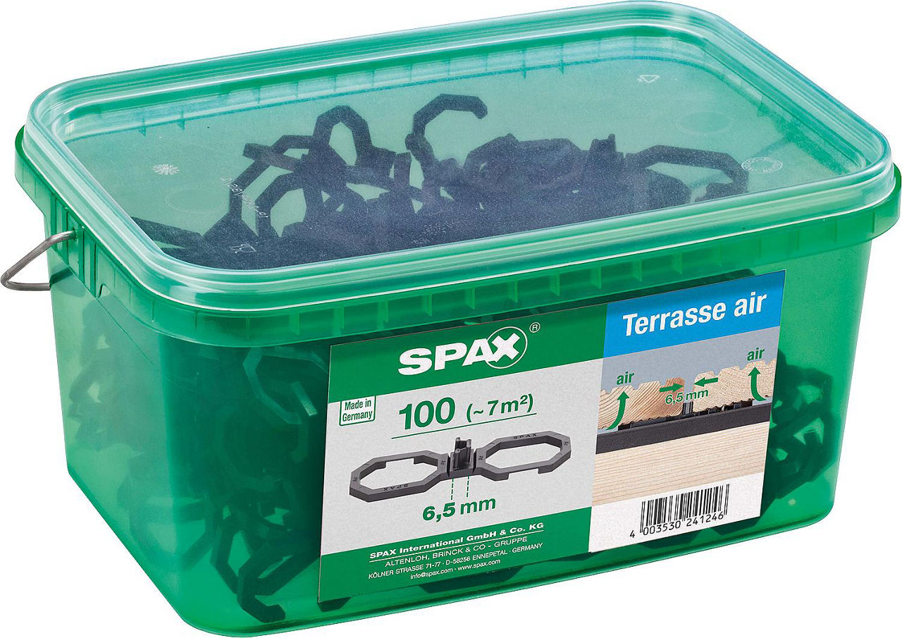 Abstandhalter SPAX Fugenbreite 6,5mm, passend für ca. 7,0m², 1 Henkelbox mit 100 Stück Abstandhalter SPAX Fugenbreite 6,5mm, passend für ca. 7,0m², 1 Henkelbox mit 100 Stück