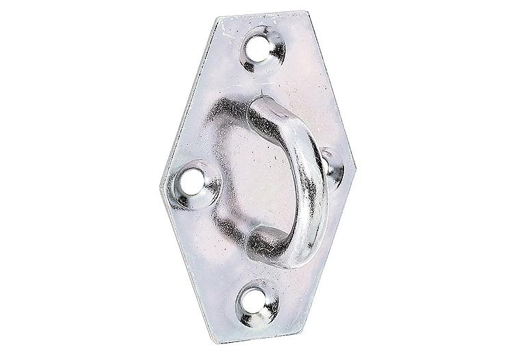 Öse auf Platte 64 x 41mm galvanisch verzinkt, dickschichtpassiviert Öse auf Platte 64 x 41mm galvanisch verzinkt, dickschichtpassiviert