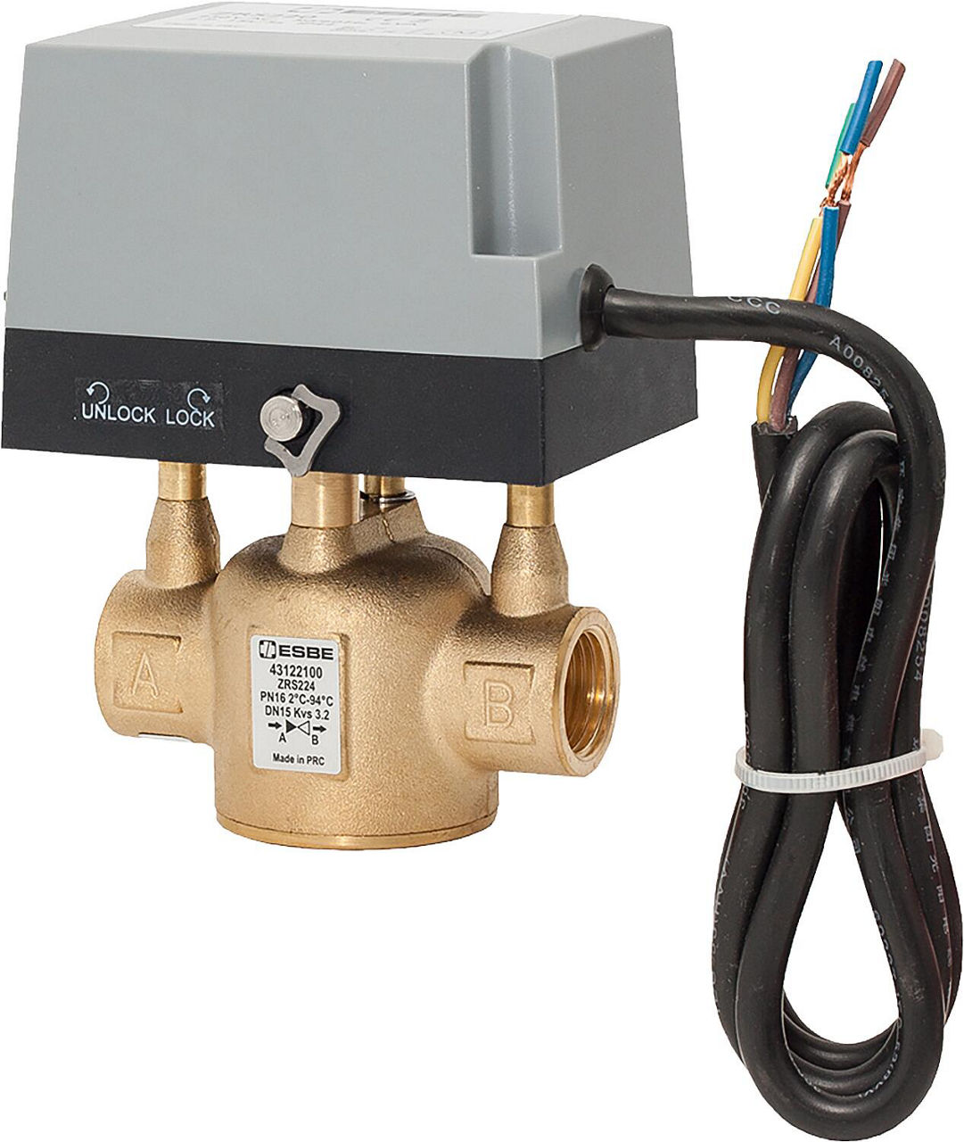Zonenventil ESBE, Typ ZRS 224, 2-Wege, DN20 (3/4")IG, 230 V, Kvs 4,6