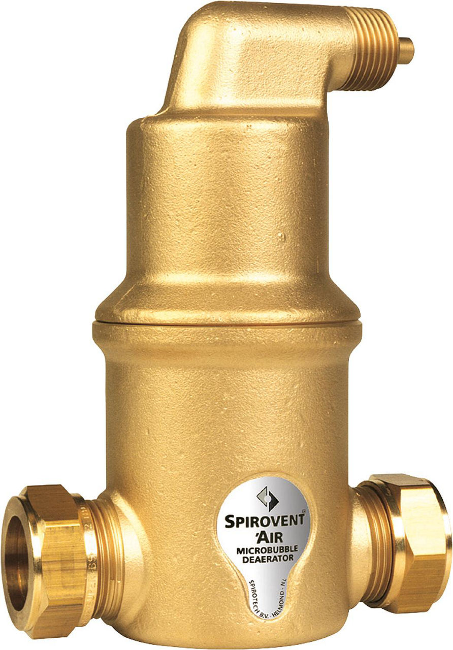 Mikroblasen-Luftabscheider Spirovent, 22mm Klemmanschluss, horizontal