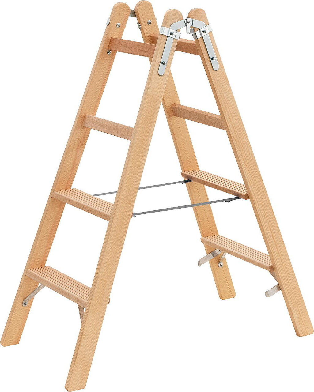 Stufen-Doppelleiter Siedra, Holz, 2x4 Stufen, HSL24
