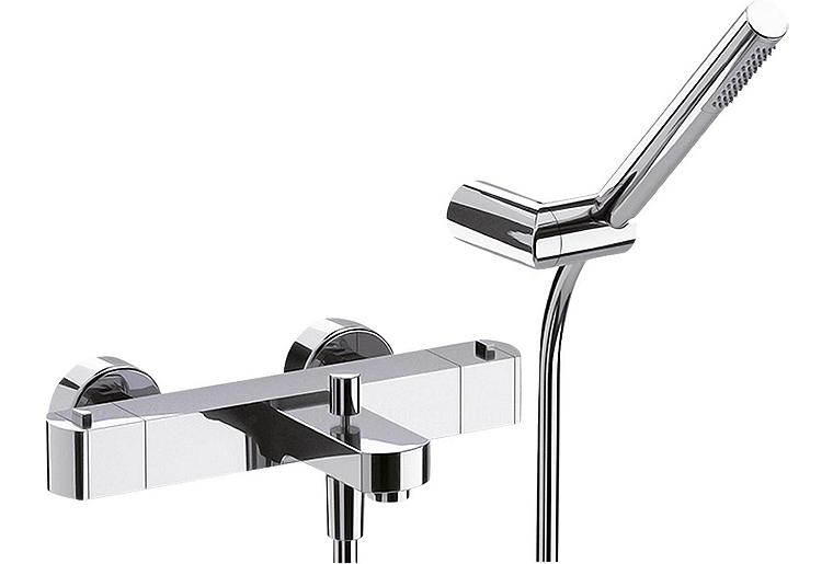 AP-Wannenthermostat-Set Dokos mit Stabhandbrause Ausladung 195 mm chrom AP-Wannenthermostat-Set Dokos mit Stabhandbrause Ausladung 195 mm chrom