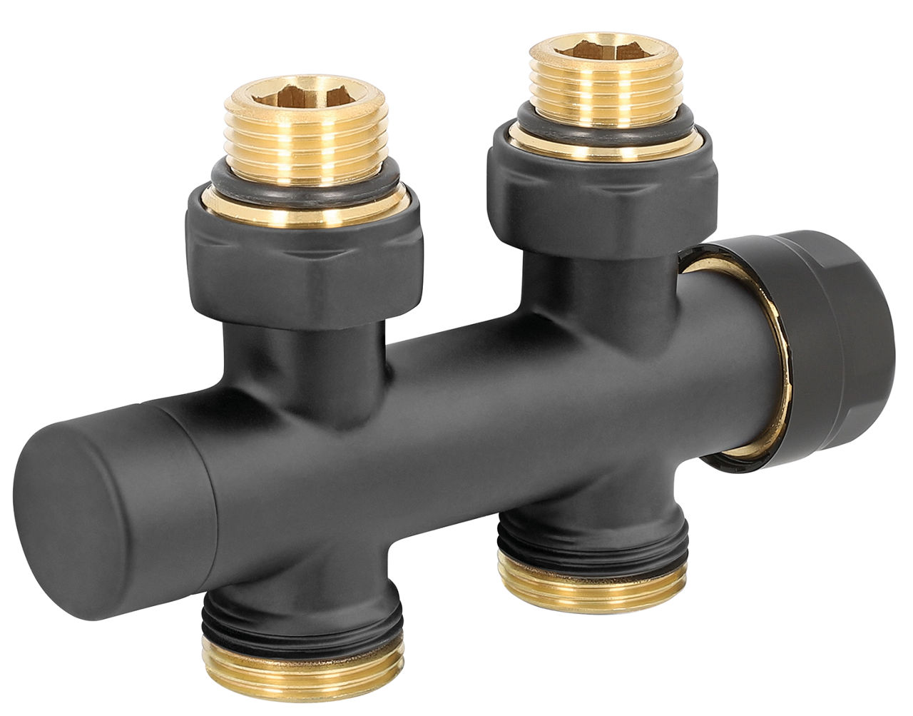 Thermostat-Ventilblock 344NN schwarz DN20 (3/4"), Duchgangsform