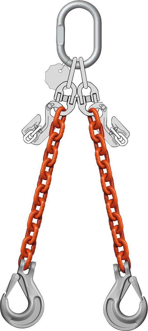 Anschlagkette 2-Strang, 5,6/4,0t, 10mm Länge 2m Anschlagkette 2-Strang, 5,6/4,0t, 10mm Länge 2m