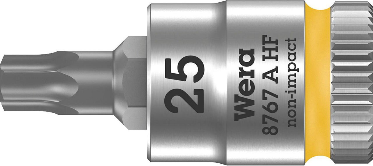 Torx®-Steckschlüsseleinsatz Wera 8767 A HF Bitnuss mit 1/4"-Antrieb, kurz, mit Haltefunktion, T25 x 28 mm