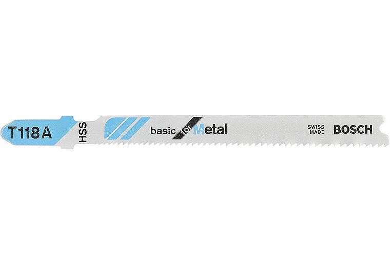 Stichsägeblätter BOSCH T118A Länge 92mm VPE 5 Stück f. gerade Schnitte in Metall Stichsägeblätter BOSCH T118A Länge 92mm VPE 5 Stück f. gerade Schnitte in Metall